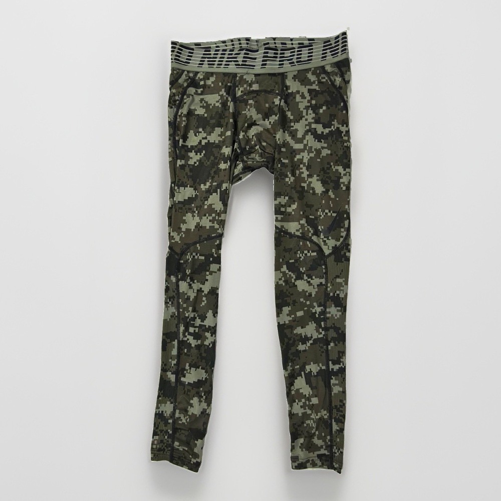 Nike Pro Hypercool Men's Compression Leggings Gray Black Camo Size M